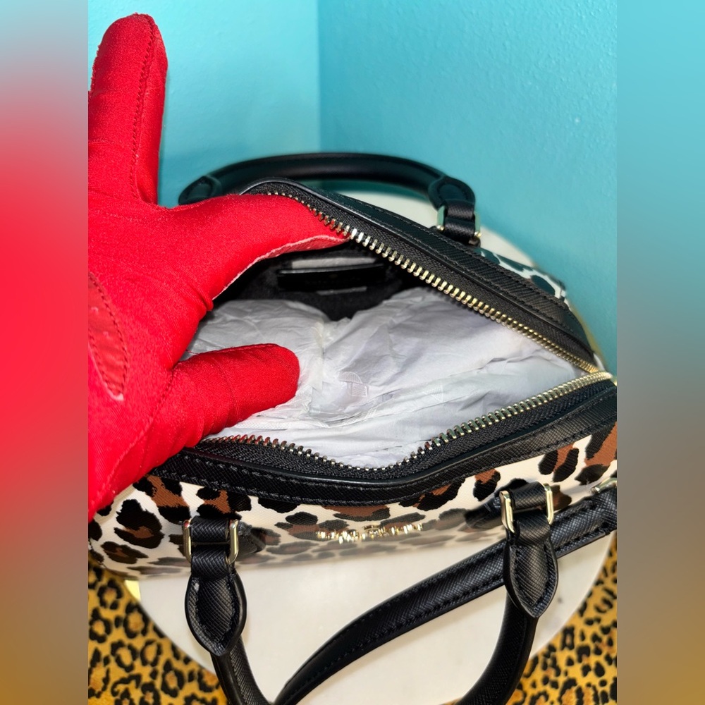 KATE SPADE Animal Print Satchel - Black and Brown - Picture 8 of 8